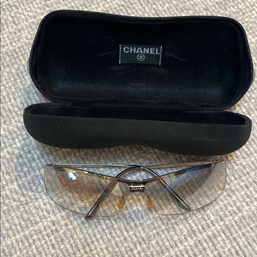 CHANEL Gradient Brown and Silver Glasses